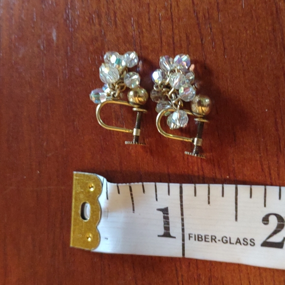 Vintage 12k dangle sparkle earrings - Picture 2 of 5